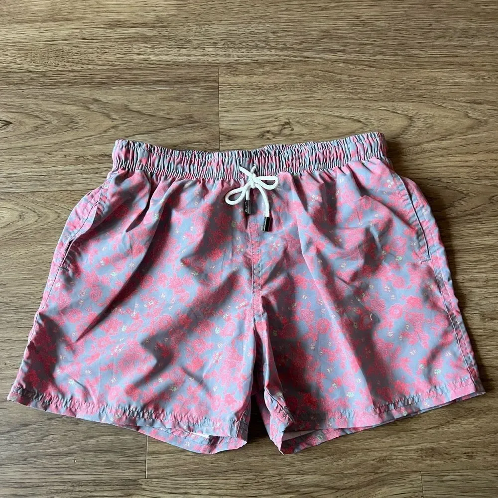 98 Coast Av Men’s Swim Trunks linear Flowers size M - Picture 1 of 4